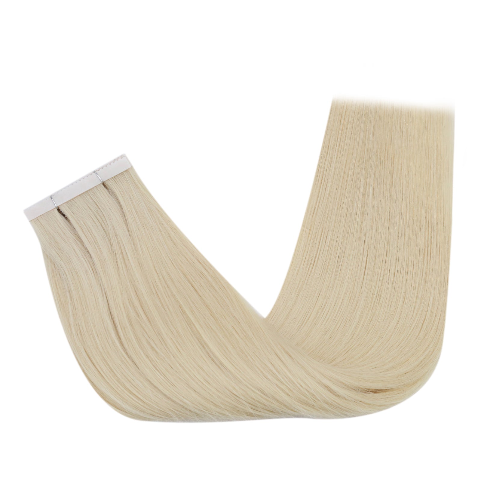 Platinum Blonde Human Hair Tape-In Extensions - Image 5