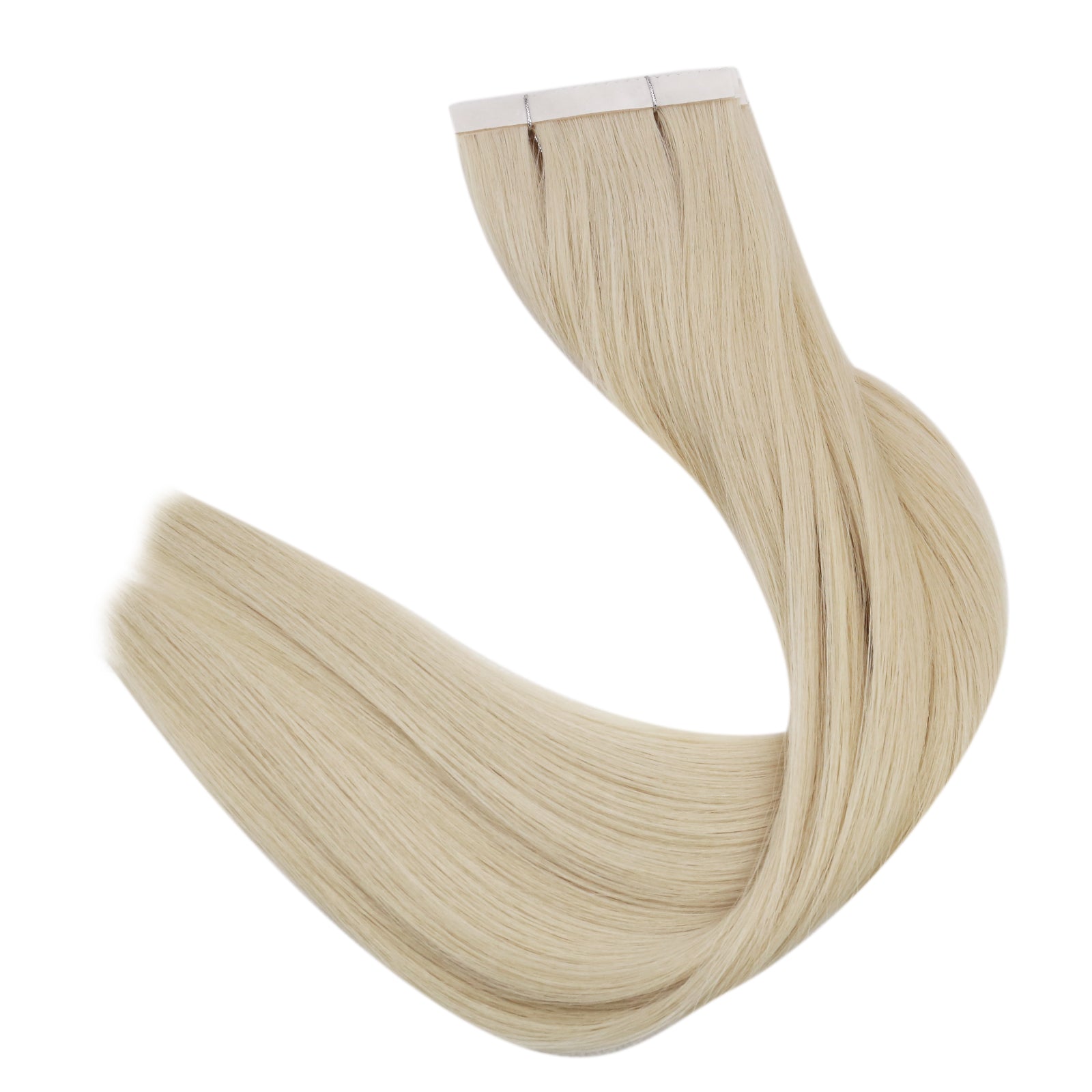 Platinum Blonde Human Hair Tape-In Extensions - Image 6