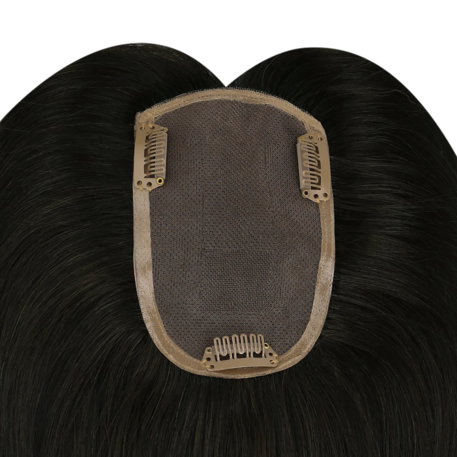 Medium Hair Clip In Crown Topper Jet Black - Image 3