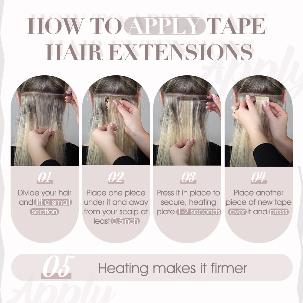 Flower Injection Tape-In Extensions – Highlight Blend - Image 16